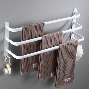3-slojni držač za ručnike od Space aluminija, bez bušenja, moderni minimalistički stil, nosivost 10 kg
