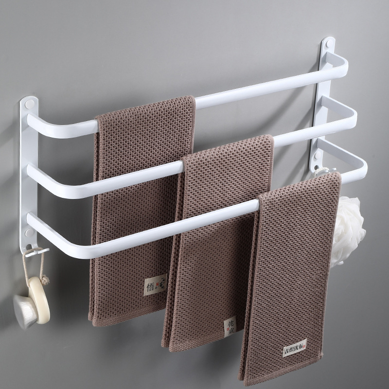 3-slojni držač za ručnike od Space aluminija, bez bušenja, moderni minimalistički stil, nosivost 10 kg