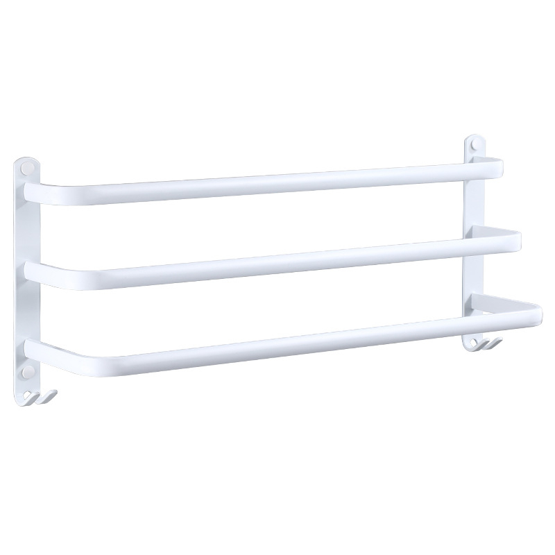 3-slojni držač za ručnike od Space aluminija, bez bušenja, moderni minimalistički stil, nosivost 10 kg