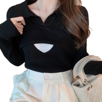 Топ за кърмене с поло яка, ръкав 3/4, TR плат, PVC 50–70%