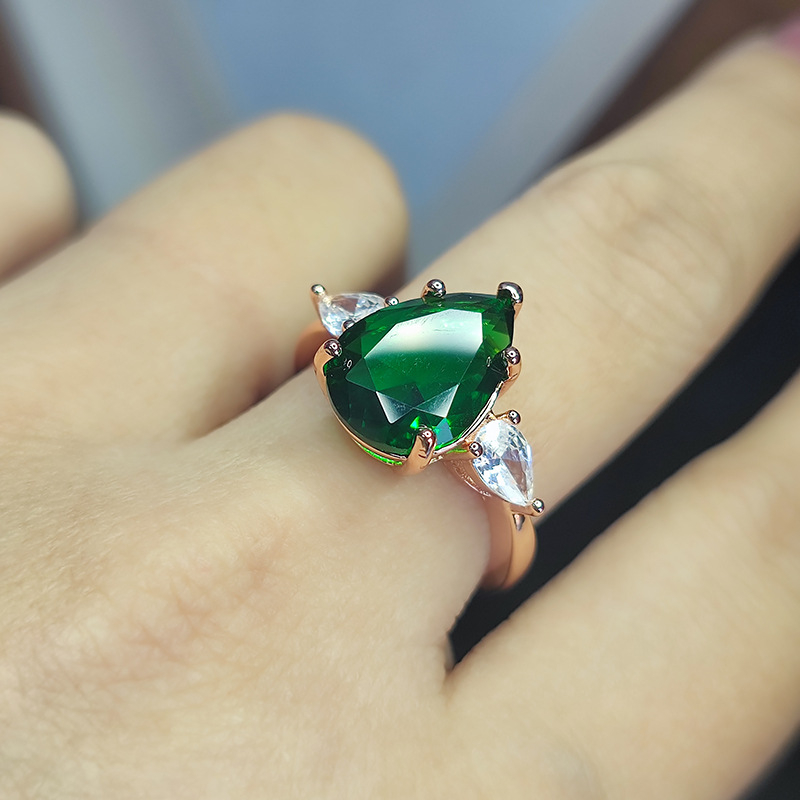 Bakreni prsten, kapljastog oblika, elektroplatirani završetak, brend Meilong xingheng jewelry, podrijetlo Shanwei, za žene