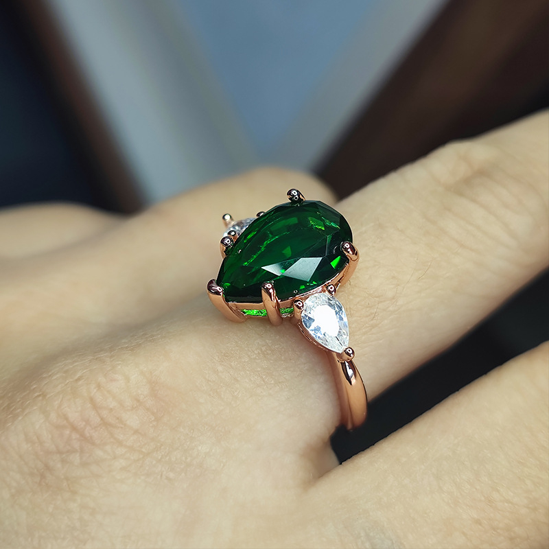 Bakreni prsten, kapljastog oblika, elektroplatirani završetak, brend Meilong xingheng jewelry, podrijetlo Shanwei, za žene