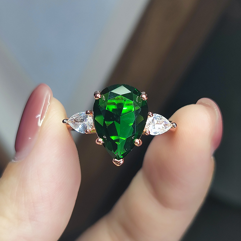 Bakreni prsten, kapljastog oblika, elektroplatirani završetak, brend Meilong xingheng jewelry, podrijetlo Shanwei, za žene