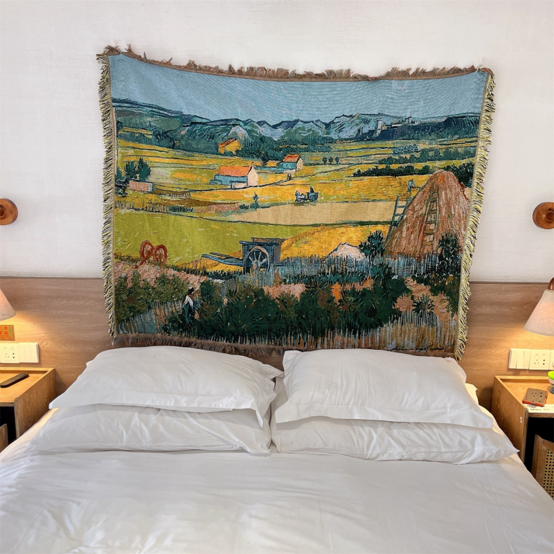 Tapiserie pentru perete și pat - țesătură din amestec, sub 300 g, model peisaj, potrivit pentru toate sezoanele