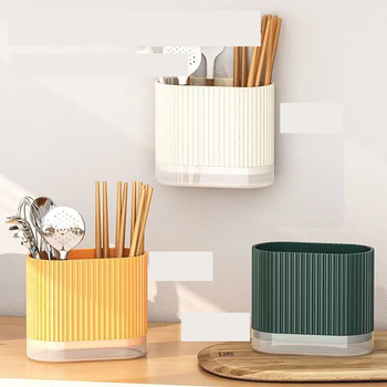 Suport pentru bețișoare transfrontalier cu scurgere, cușcă pentru bețișoare de uz casnic, coș pentru bețișoare montat pe perete pentru bucătărie, suport pentru linguri, suport pentru depozitarea tacâmurilor de blat