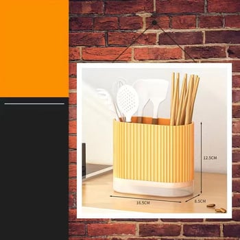 Suport pentru bețișoare transfrontalier cu scurgere, cușcă pentru bețișoare de uz casnic, coș pentru bețișoare montat pe perete pentru bucătărie, suport pentru linguri, suport pentru depozitarea tacâmurilor de blat
