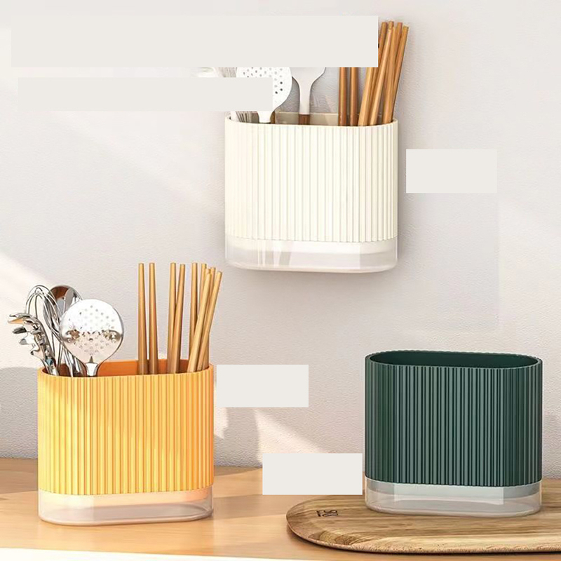 Suport pentru bețișoare transfrontalier cu scurgere, cușcă pentru bețișoare de uz casnic, coș pentru bețișoare montat pe perete pentru bucătărie, suport pentru linguri, suport pentru depozitarea tacâmurilor de blat