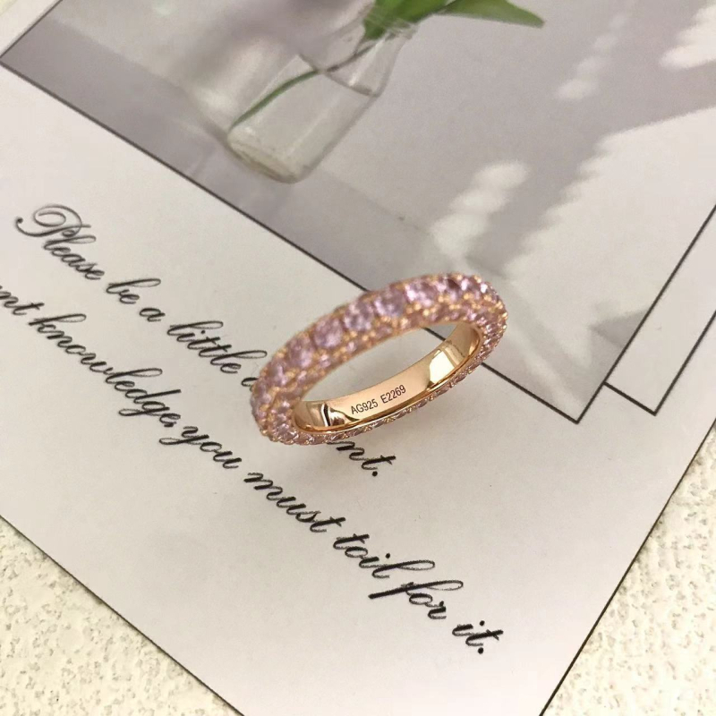 Prsten od srebra 925, laboratorijski uzgojeni dijamanti, geometrijski dizajn, Eternal jewelry