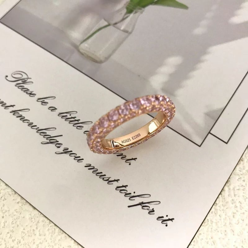 Prsten od srebra 925, laboratorijski uzgojeni dijamanti, geometrijski dizajn, Eternal jewelry