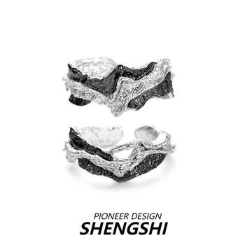 Bakreni prsten, oblik U, podesiv, elektroplatiran – lagani luksuzni nišni stil