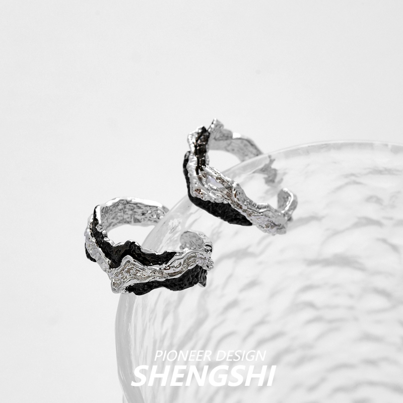 Bakreni prsten, oblik U, podesiv, elektroplatiran – lagani luksuzni nišni stil