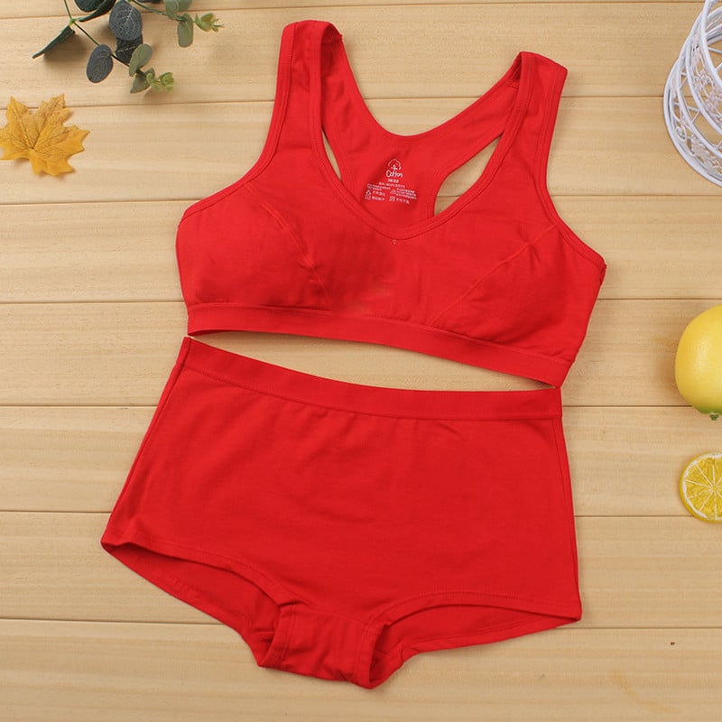 Set de sutiene cu spate în formă de I, susținere laterală, cupe subțiri modelate, 95% bumbac