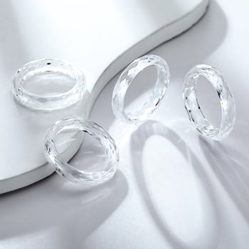 Ručni rad, jednostavan prsten kružnog oblika s kultiviranim bijelim safirom, unisex, neutralan stil