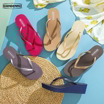 Női flip-flop 5 cm-es klinikus sarokkal, vastag talppal, EVA felsőrésszel, gumírozott talp, kerek orr