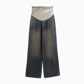 Traperice za trudnoće - labavi kroj, denim tkanina, 70–80% pamuk, umjerena debljina, mikro-elastičnost