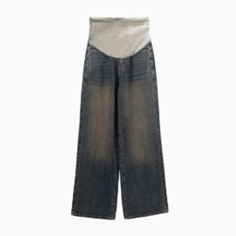 Traperice za trudnoće - labavi kroj, denim tkanina, 70–80% pamuk, umjerena debljina, mikro-elastičnost