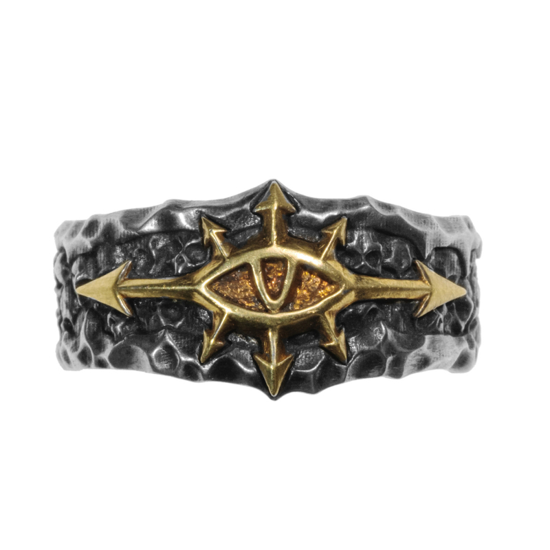 Otvoreni prsten za muškarce, retro Starforged, Abaddon grb, bakar, elektroplatiranje, porijeklo Shanwei, unisex