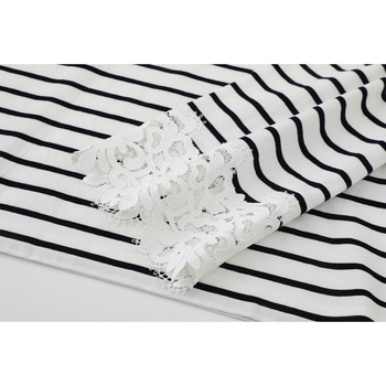 Majica s čipkom uz rub i izvezenim detaljima, dugi rukav MBF1TEE036