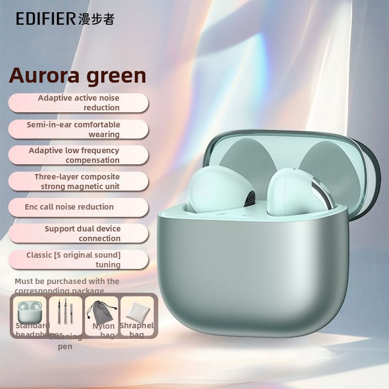 Edifier Lolli ANC semi-in-ear безжични слушалки с активно шумопотискане, Bluetooth 5.0, Huawei чип, време за работа 4–8 ч