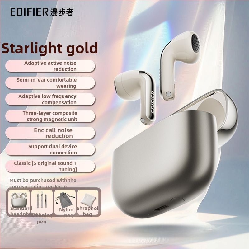 Edifier Lolli ANC semi-in-ear безжични слушалки с активно шумопотискане, Bluetooth 5.0, Huawei чип, време за работа 4–8 ч