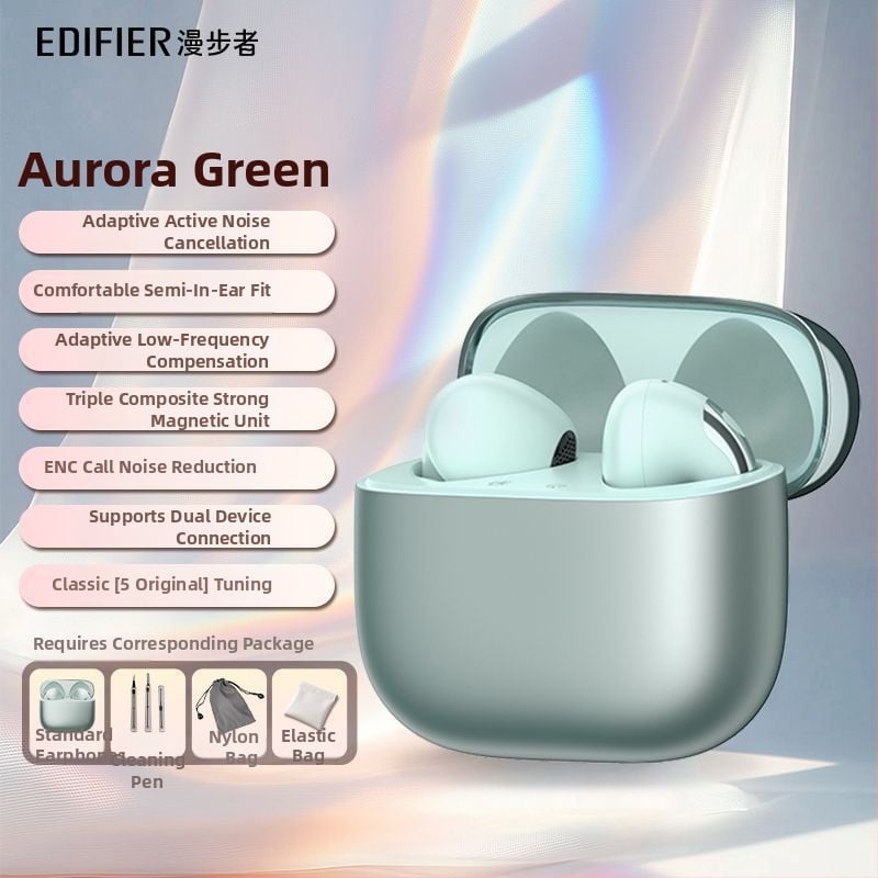 Edifier Lolli ANC semi-in-ear безжични слушалки с активно шумопотискане, Bluetooth 5.0, Huawei чип, време за работа 4–8 ч