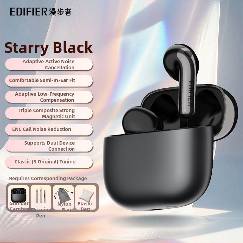 Edifier Lolli ANC semi-in-ear безжични слушалки с активно шумопотискане, Bluetooth 5.0, Huawei чип, време за работа 4–8 ч