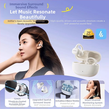 Edifier Comfo Clip Q ακουστικά Bluetooth με κλιπ για το αυτί, ανοιχτό σχέδιο για αθλητισμό, Huawei Chip, αυτονομία έως 4 ώρες, ανθεκτικά στο νερό