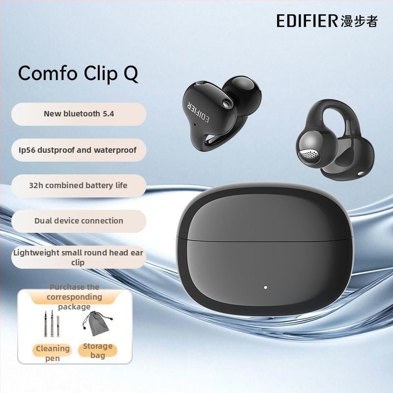 Edifier Comfo Clip Q ακουστικά Bluetooth με κλιπ για το αυτί, ανοιχτό σχέδιο για αθλητισμό, Huawei Chip, αυτονομία έως 4 ώρες, ανθεκτικά στο νερό