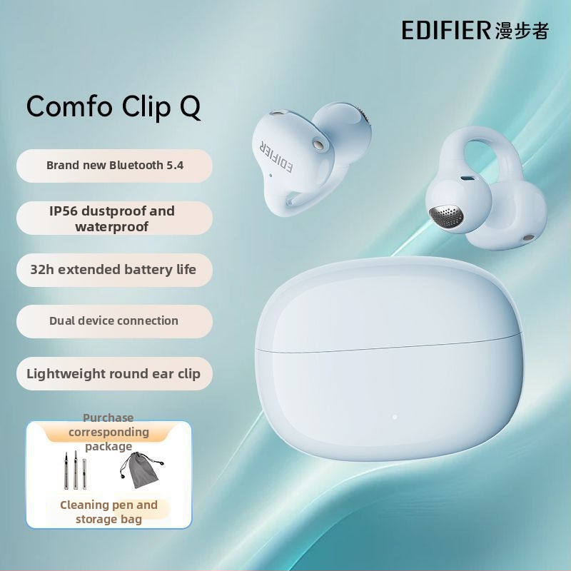 Edifier Comfo Clip Q ακουστικά Bluetooth με κλιπ για το αυτί, ανοιχτό σχέδιο για αθλητισμό, Huawei Chip, αυτονομία έως 4 ώρες, ανθεκτικά στο νερό