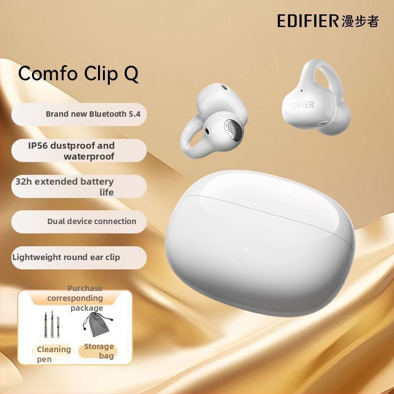 Edifier Comfo Clip Q ακουστικά Bluetooth με κλιπ για το αυτί, ανοιχτό σχέδιο για αθλητισμό, Huawei Chip, αυτονομία έως 4 ώρες, ανθεκτικά στο νερό