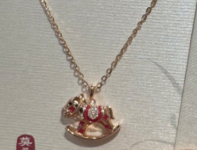 Colier Anul Calului 2026, Argint 925, Moissanit micro-incrustat, pentru femei