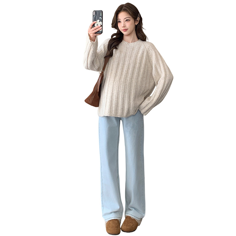 Pulover pentru gravide cu glugă - Iarna 2025, fibră acrilică cu până la 30% elastan, croială lejeră, mâneci lungi