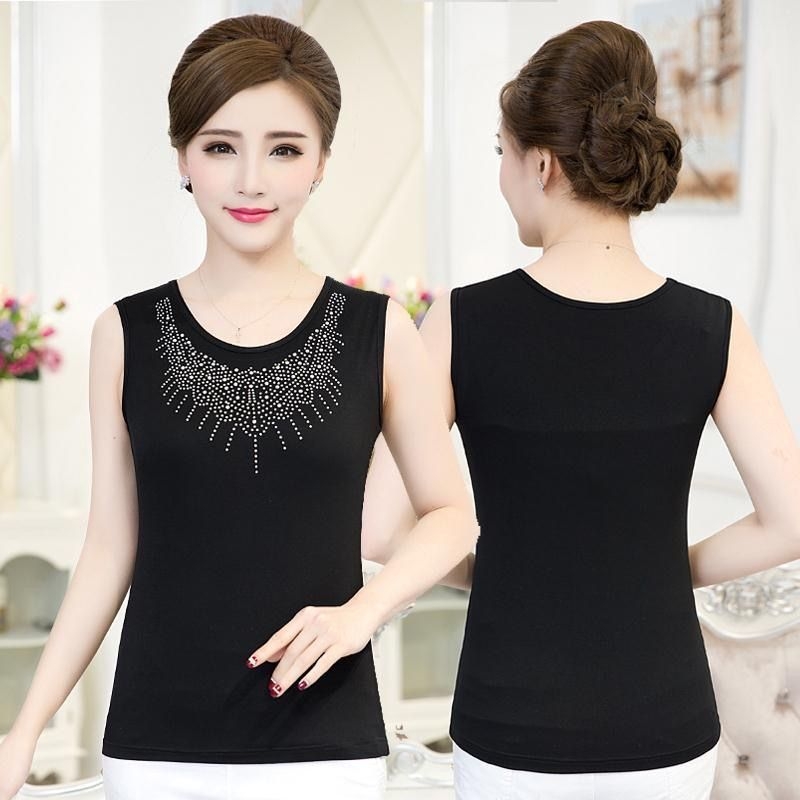 Top fără mâneci cu decorațiune din diamante; țesătură PVC, până la 30% conținut; Tr țesătură; stil chinezesc, vintage artistic