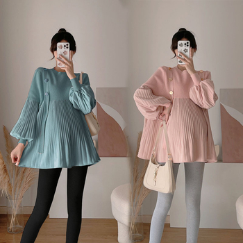 Kostim set - jednobojan, dugi rukav, pleteni pamuk 50–70%, jesen 2023, korejsko-japanski casual stil
