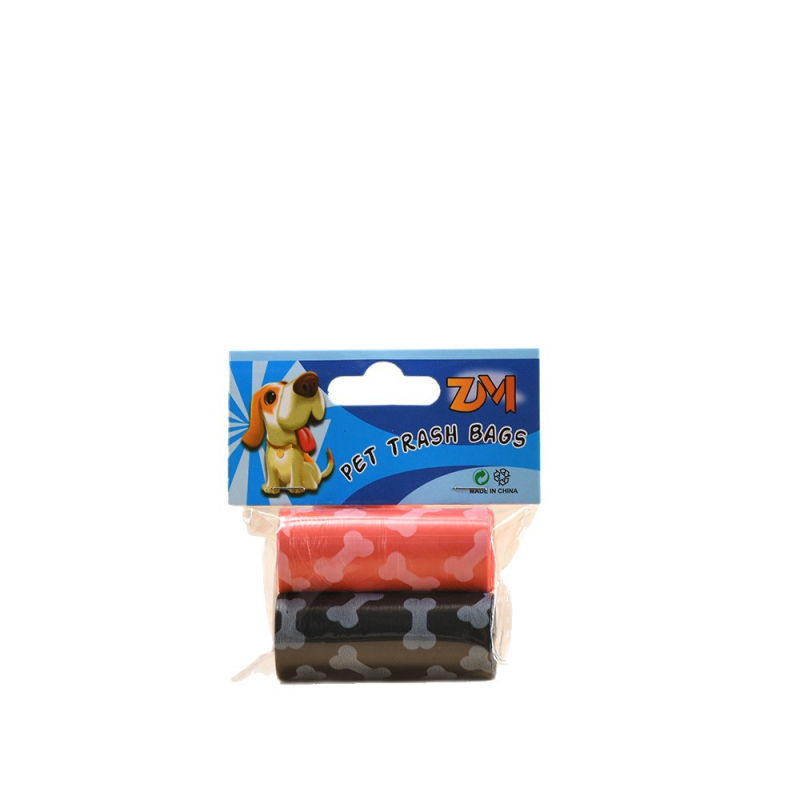 Jiahao Set de pungi pentru deșeuri de animale de companie, design cu model os, tip role, material PE, grosime normală