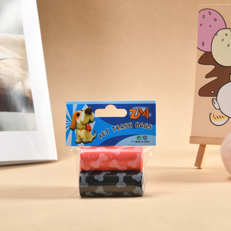 Jiahao Set de pungi pentru deșeuri de animale de companie, design cu model os, tip role, material PE, grosime normală
