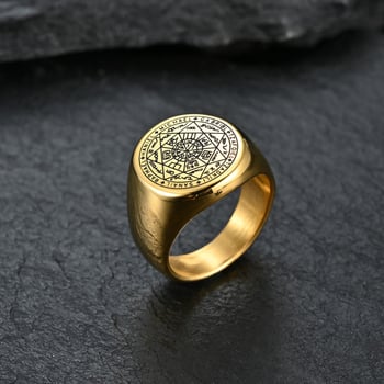 Prsten – motiv sedmerokrake zvijezde, nehrđajući čelik, unisex vintage stil, precizna izrada