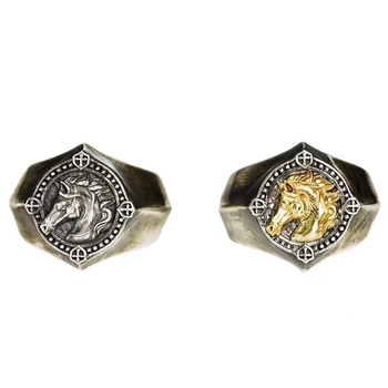 Muški otvoreni prsten od bakra, oblik životinje/znak zodijaka, retro stil, starinski završetak