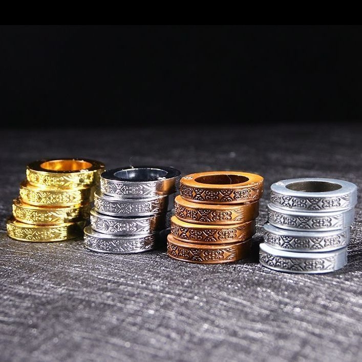 Prsten od nehrđajućeg čelika – Etrendy, unisex, prsten za samoodbranu s graviranim geometrijskim dizajnom