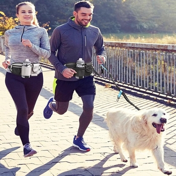 Lesă pentru talie pentru pisici, fără mâini, cu sfoară retractabilă