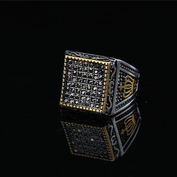 Prsten od titan čelika, geometrijski oblik, retro stil, Seiko završna obrada, unisex