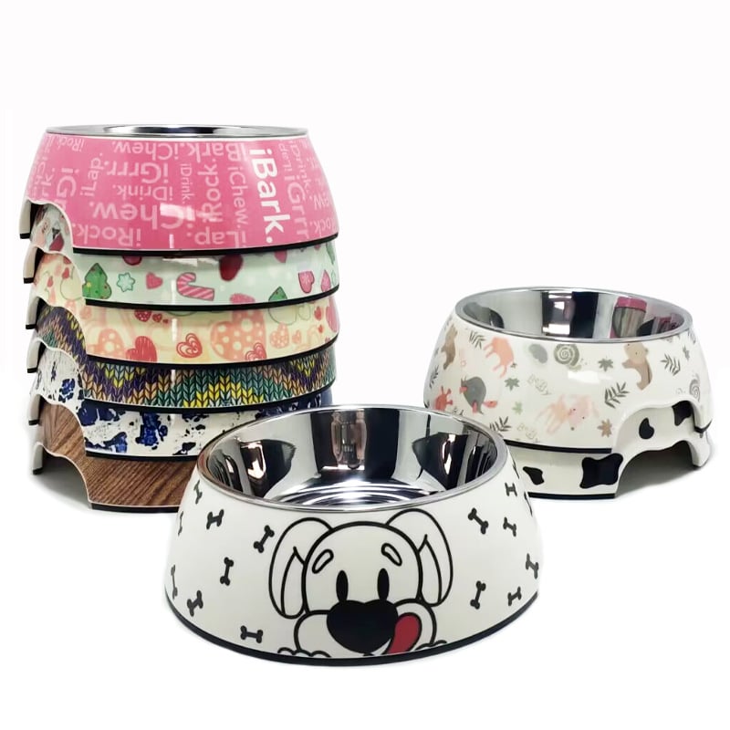 Кучешка купа за храна, меламин и неръждаема стомана, марка Hundred Loves, произход Zhongshan