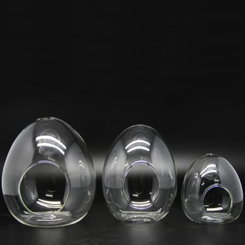 Sticlă borosilicat în formă de ou cu mușchi – mini micro peisaj, sticlă înalt borosilicată, DIY personalizabil (Material: High Borosicate Glass; Process: Blowing; Style: Geometry; Customization: Yes)