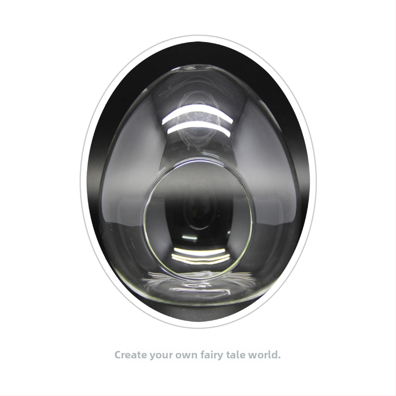 Mechový záhradný vajcovitý sklenený fľaštička – mini mikrokrajinný kontajner, fúkané sklo vysokého borosilikátu, DIY prispôsobiteľné (Material: High Borosilate Glass; Process: Blowing; Style: Geometry; Customization: Yes)