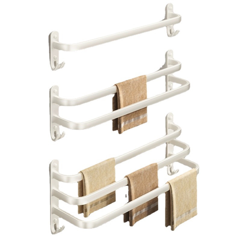 Прът за кърпи от Space Aluminum, без пробиване за баня, единичен прът, товар 5 кг, покритие Baking Paint