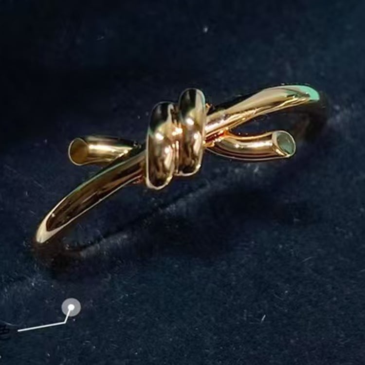 Prsten — mašna čvor dizajn, 925 srebro, marka T family knot ring, za žene, lagani luksuz stil, precizna obrada