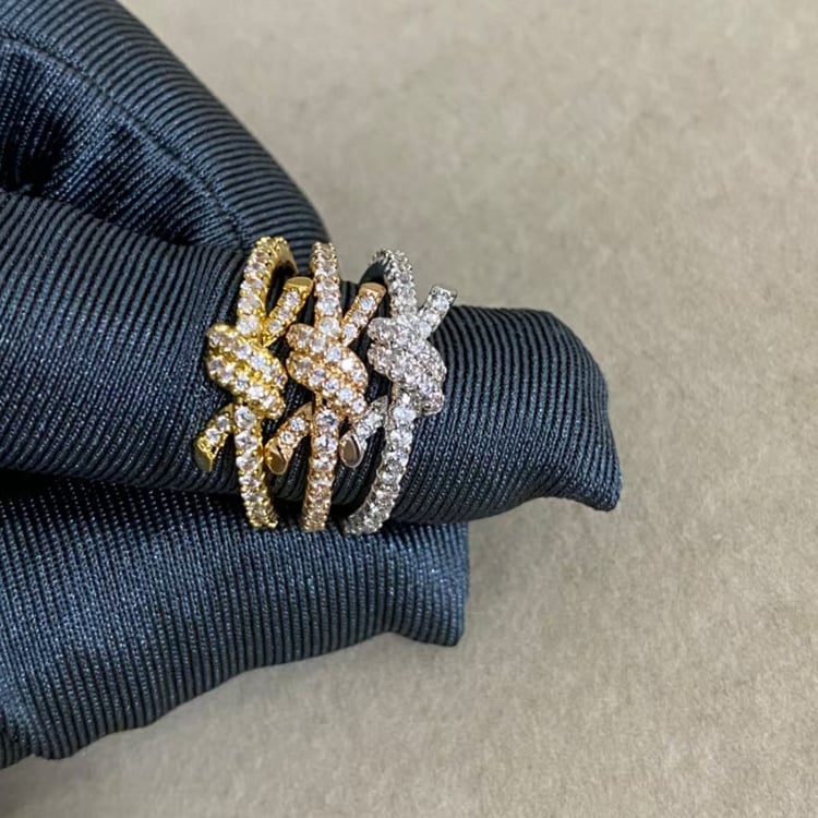 Prsten — mašna čvor dizajn, 925 srebro, marka T family knot ring, za žene, lagani luksuz stil, precizna obrada