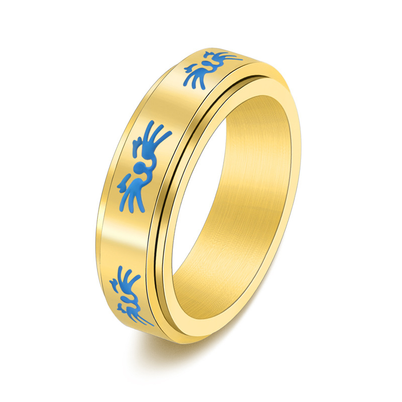 Prsten od nehrđajućeg čelika, stil životinja/zodijak, elektroplatiranje, unisex
