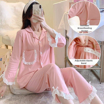 Μαιευτικό νυχτικό για γαλουχία και ύπνο – καλοκαιρινό ελαφρύ στυλ, TR ύφασμα, PVC 90–95%, μανίκια 3/4, POLO γιακάς, κινεζικό στυλ