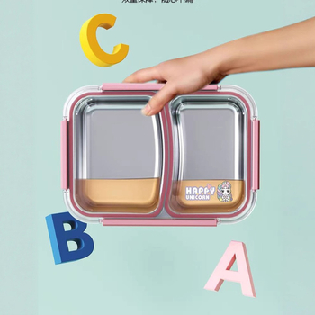 304 неръждаема стомана Изолирана кутия за обяд с четири отделения, двойнослойна, 800–1000 ml